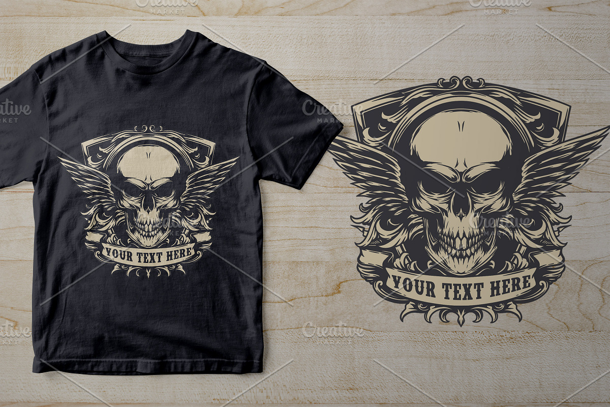Crest Skull Design Vector, an Illustration by vectstudio (Photo 2 of 3)