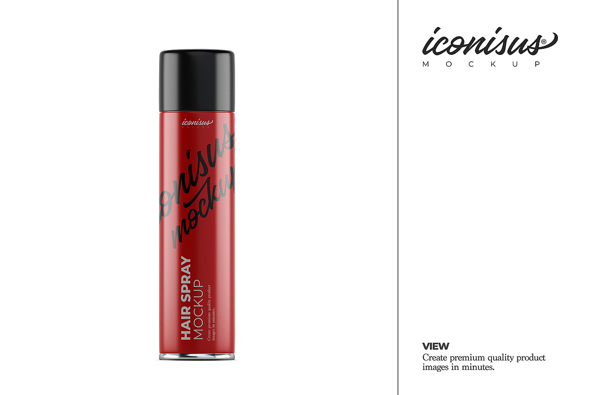 Hair Spray Mockup Template, a Packaging Mockup by iconisusmockup (Photo 2 of 3)