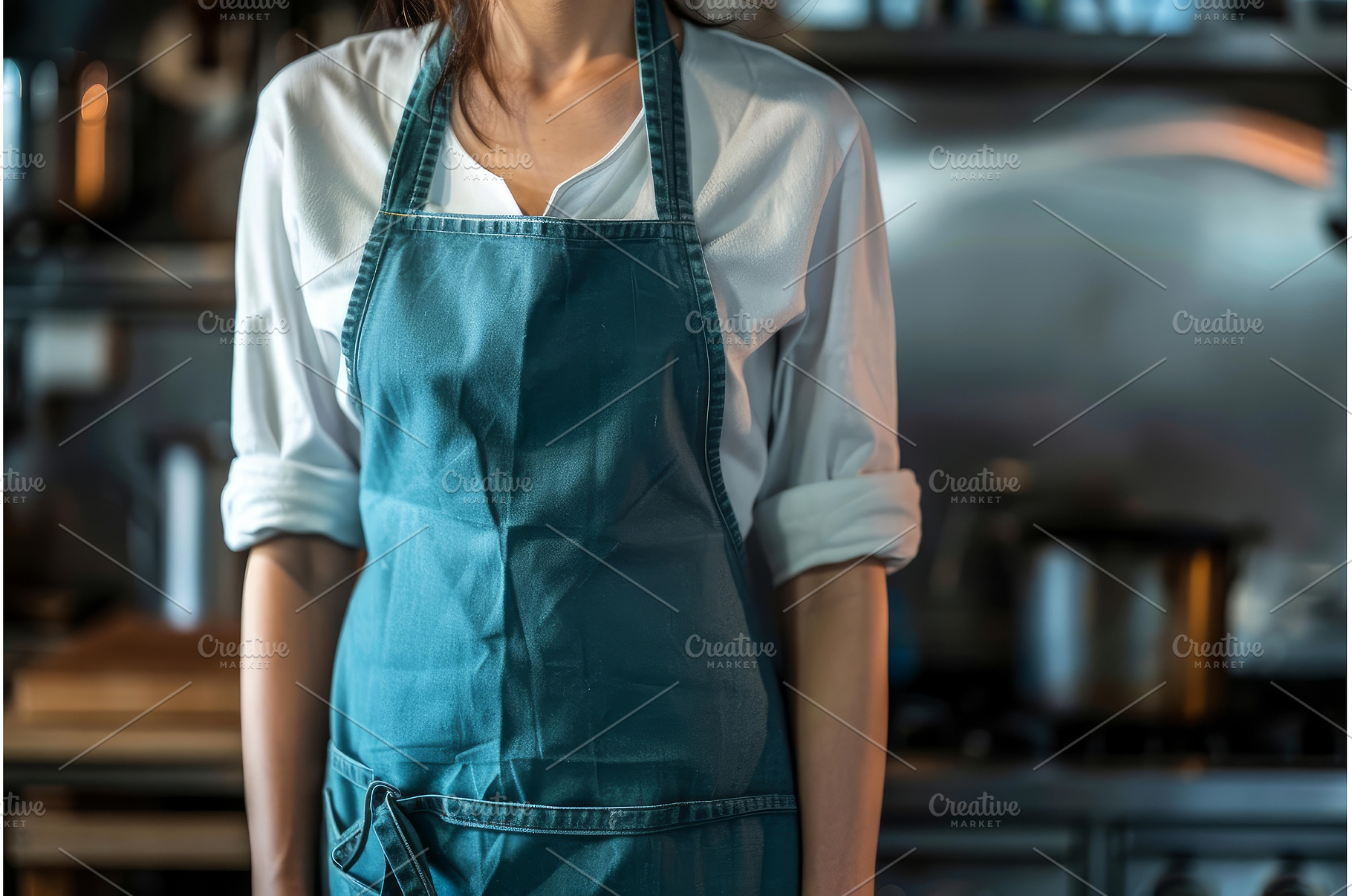Professional chef wearing apron in, a Person Photo by Ylivdesign