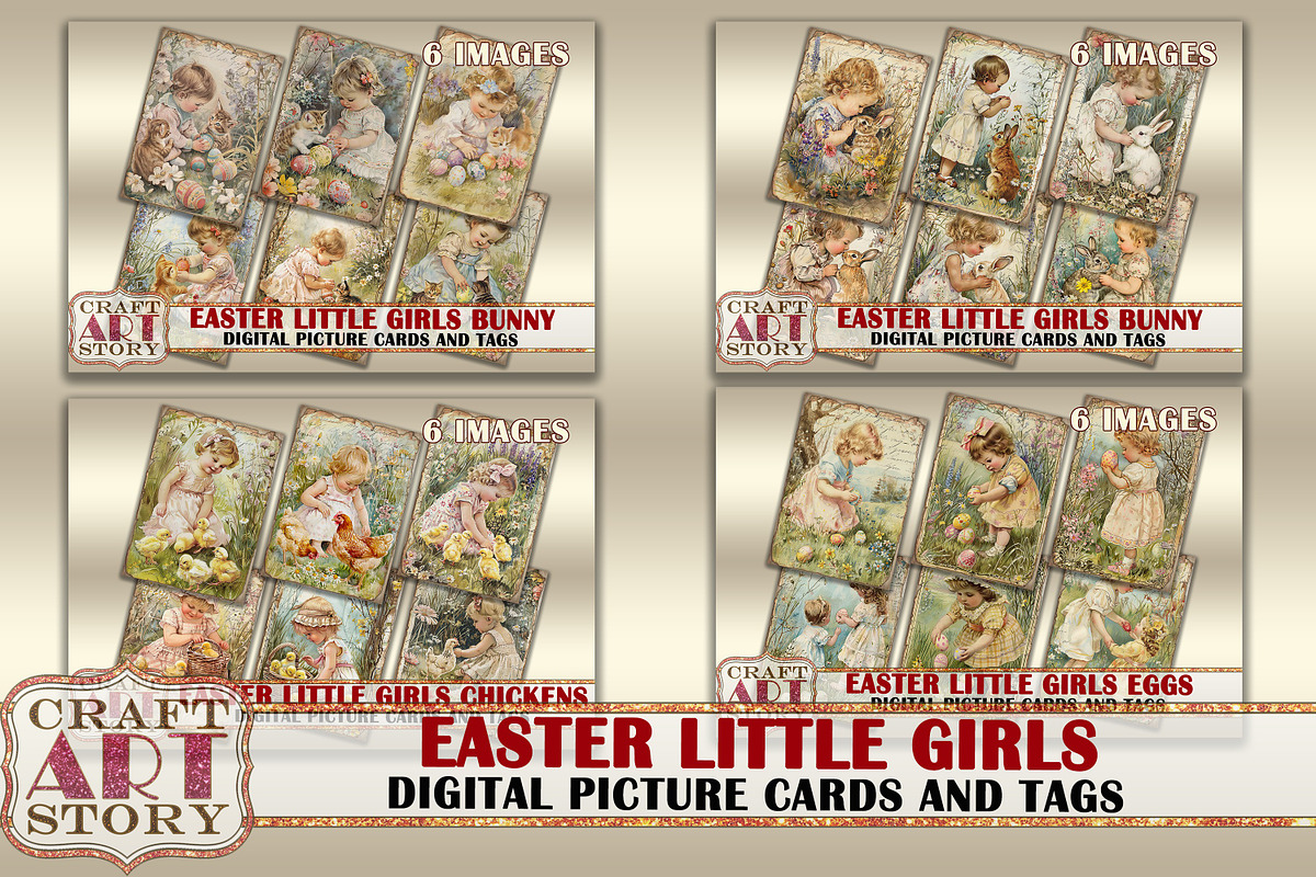 Easter little girls Bunny Collage, a Person Illustration by CraftArtStory (Photo 4 of 4)