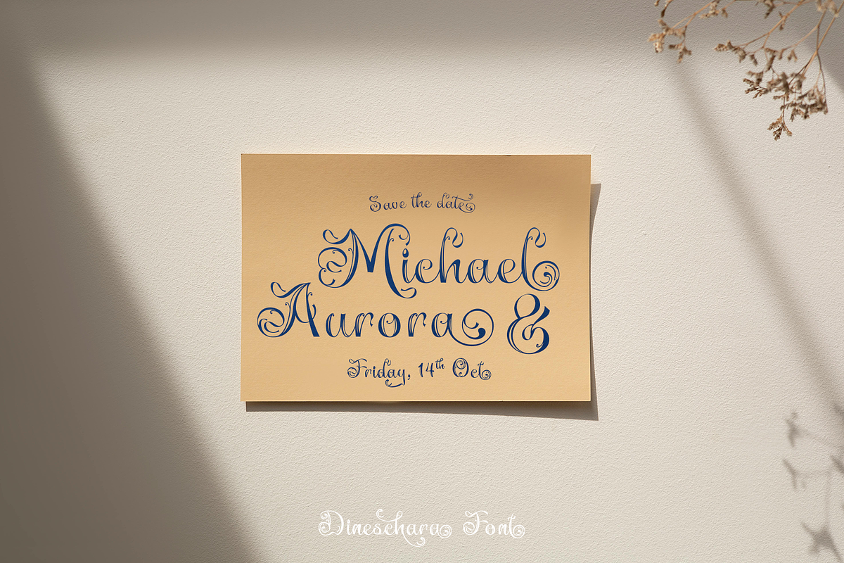 Dineschara Elegant Script, a Script Font by TypeClassHeroes (Photo 4 of 10)