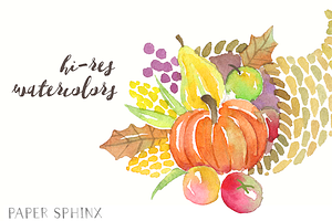 Thanksgiving Watercolor Graphic Pack