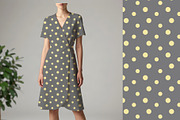 Butter Yellow and Grey Polka Dot, a Pattern Graphic by Sharon Schwalbe (Thumbnail 1 of 6)