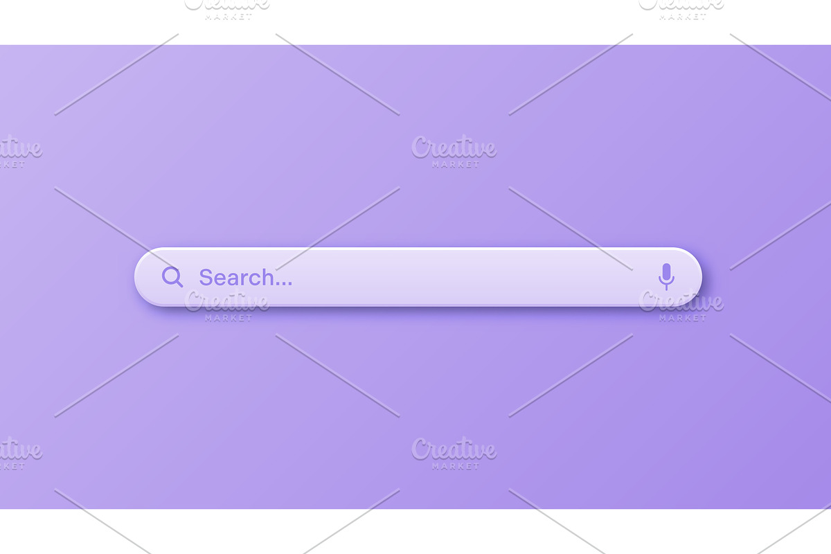 Colorful 3d search bar template, an Object Illustration by 32pixels