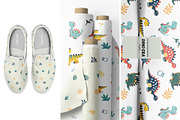 Cartoon Dino Pattern & Clipart, a Graphic by Asya Melkonyan Patterns (Thumbnail 4 of 13)