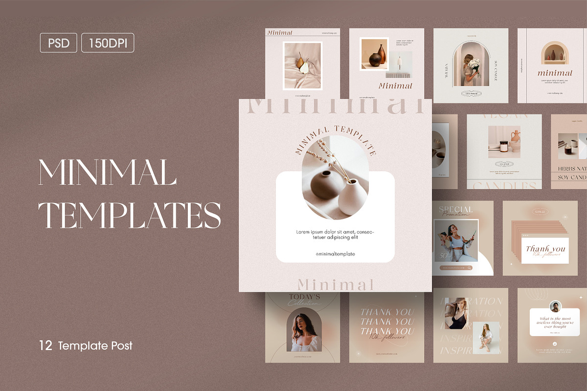 3 Minimal Styles Template, a Social Media Template by Sinando Studio (Photo 1 of 4)