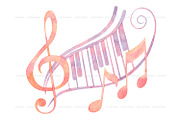 Watercolor musical notes clipart, an Object Illustration by ArtfulStudio (Thumbnail 8 of 8)