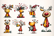 Whimsical Christmas Deer Clipart PNG, an Illustration by Dream Creation (Thumbnail 5 of 8)