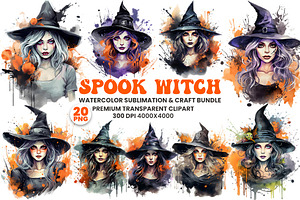 Halloween Spooky Witch PNG Bundle