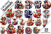 Valentine Animals Clipart, an Illustration by DreamArtGraphic (Thumbnail 1 of 6)