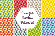Hexagon Seamless Pattern Set, a Pattern Graphic by Evgeniya Dzhumm (Thumbnail 1 of 2)