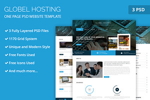 One Page Hosting PSD Web Template