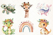 Boho Baby Doodles Sublimation Clipar, an Illustration by Watercolor design (Thumbnail 2 of 4)