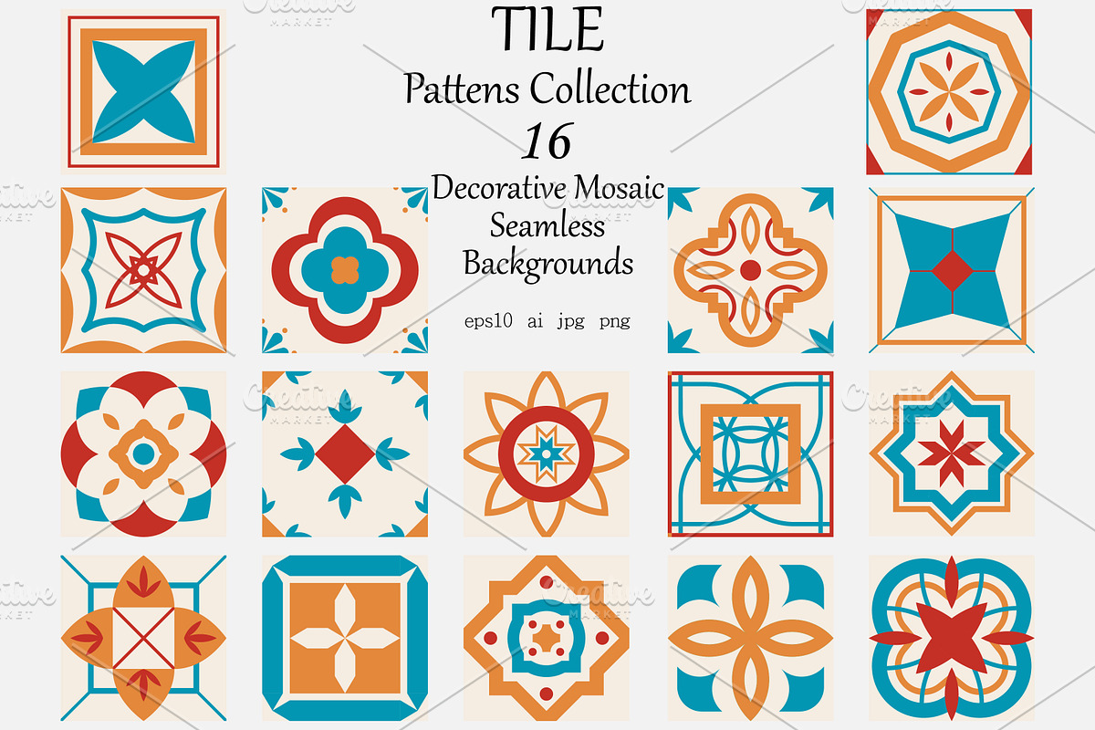 Tile decorative seamless patterns, a Pattern Graphic by ExpressShop (Photo 1 of 4)