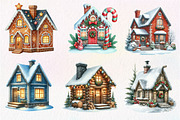 Christmas House Clipart, an Illustration by Dream Creation (Thumbnail 4 of 7)