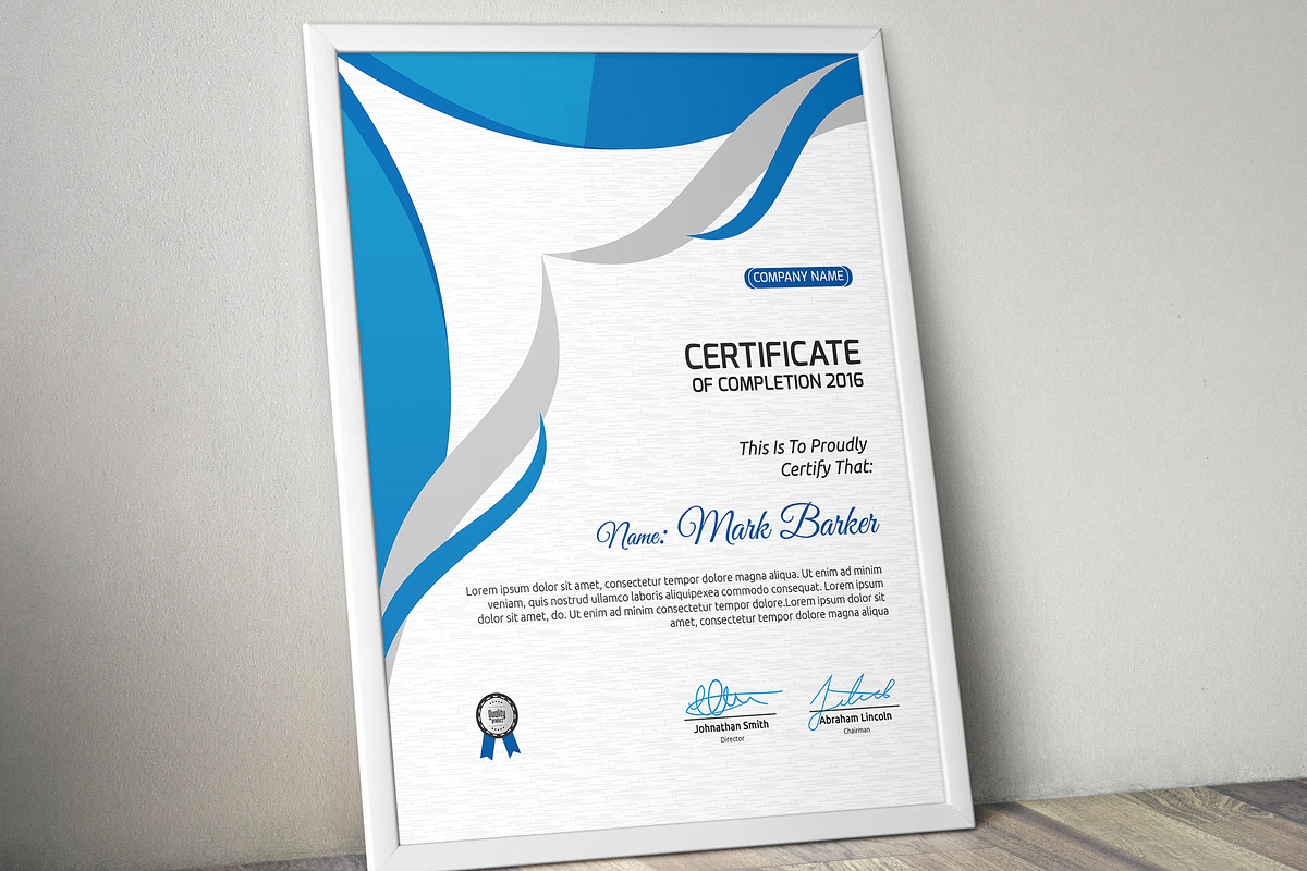 Certificate Word | PSD | AI, a Stationery Template by Curve Design (Photo 3 of 3)
