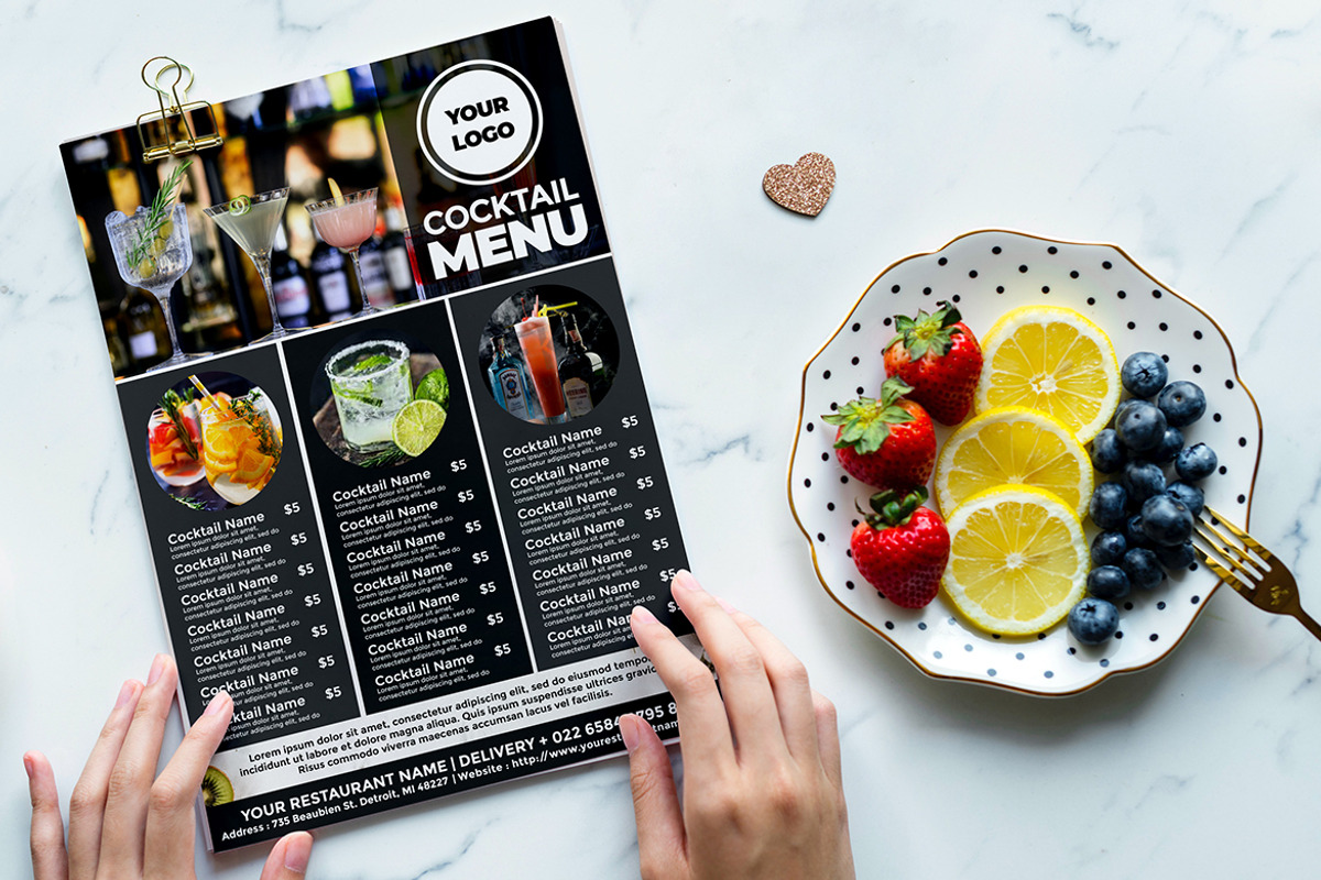 Cocktails Menu flyer, a Flyer Template by imadeDesign (Photo 2 of 3)