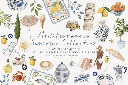 Mediterranean Collection, a Graphic by Paper Flowers Studio