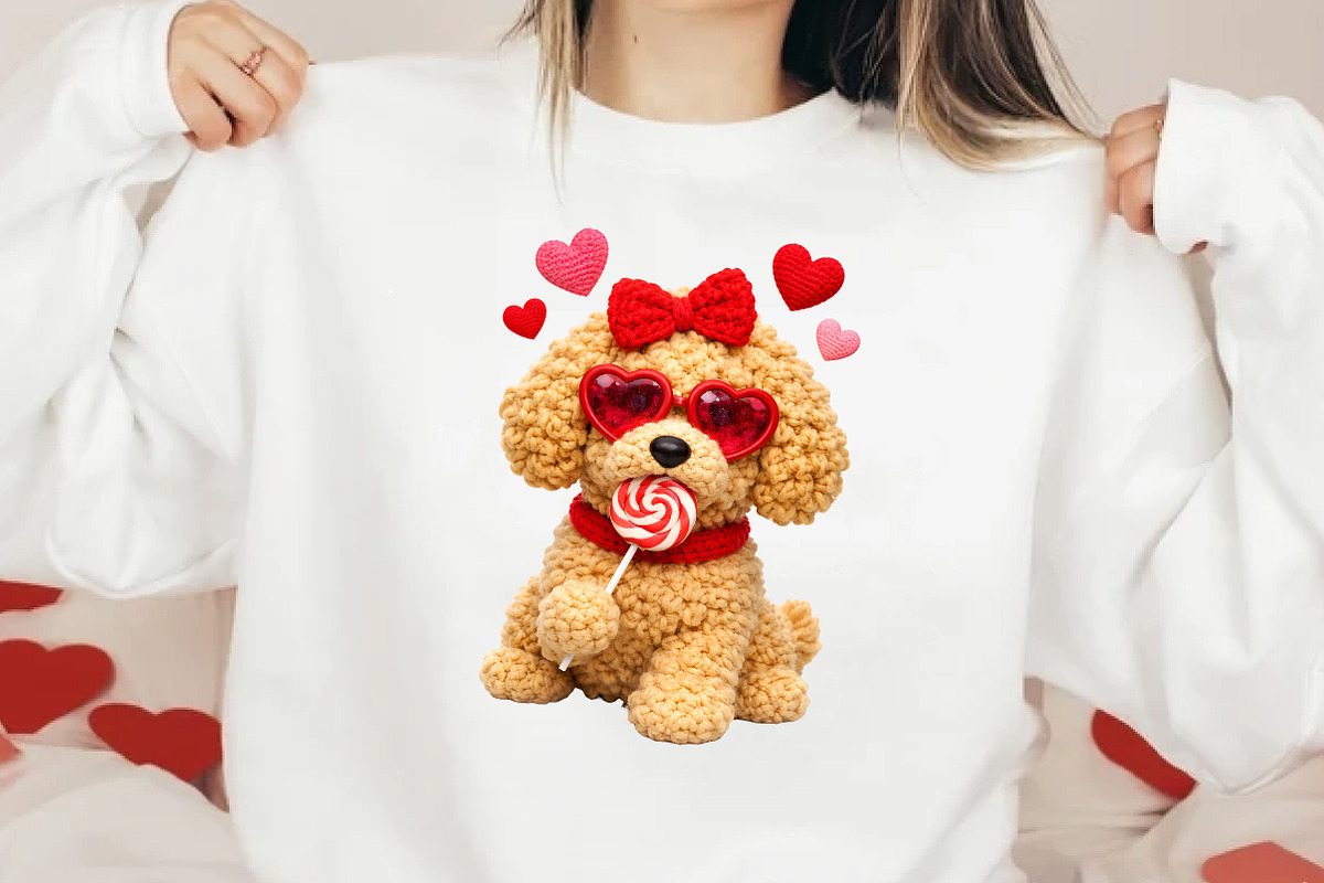 Faux Yarn Valentine Goldendoodle Png, an Illustration by DreamCafeArt (Photo 2 of 8)