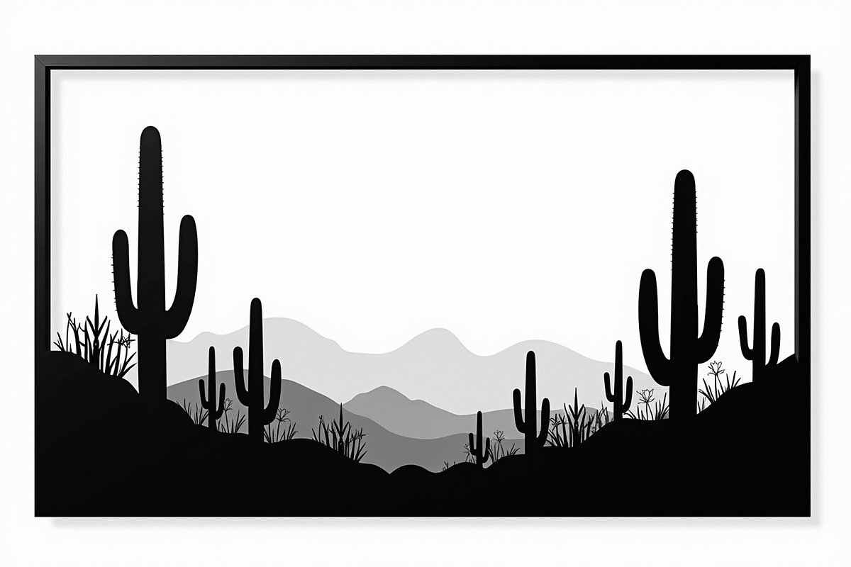 Southwestern Cactus Mountain Vector, an Illustration by hafijul (Photo 9 of 15)