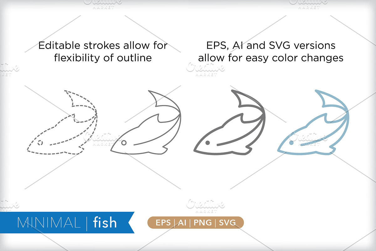 Minimal fish icons, an Outline Icon by Picture Window (Photo 5 of 5)