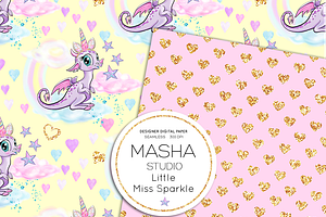 LITTLE MISS SPARKLE Digital Paper