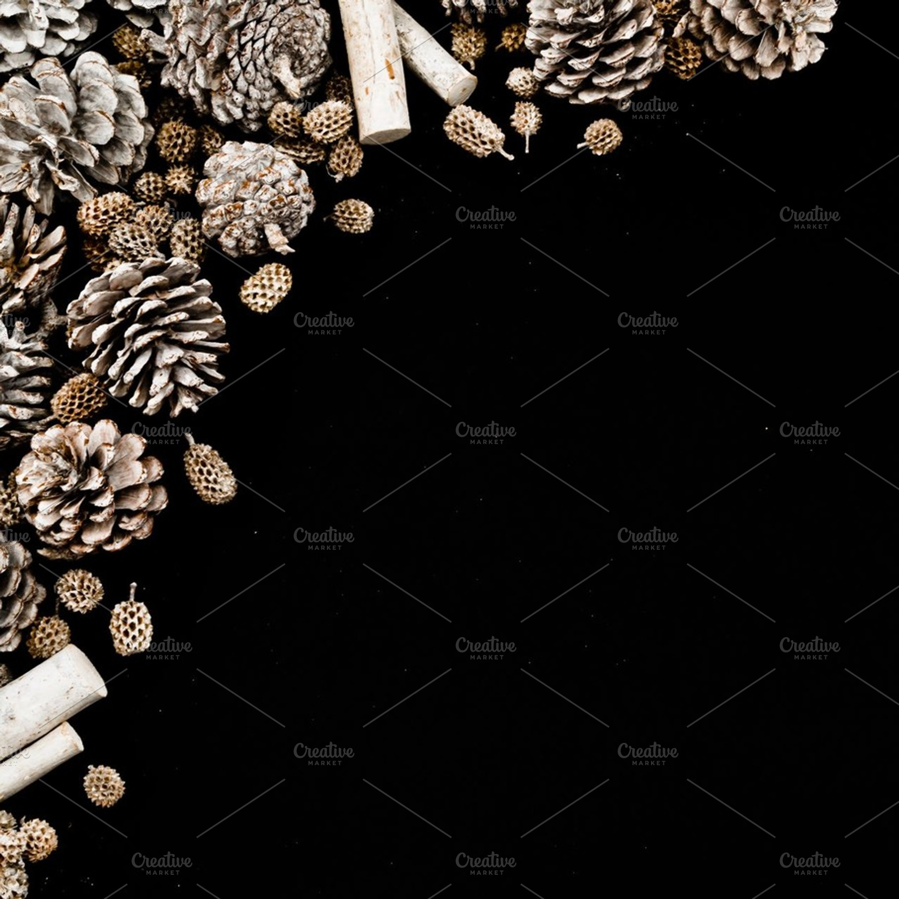 Christmas background pinecones photo, a Holiday Photo by OPSD Shop