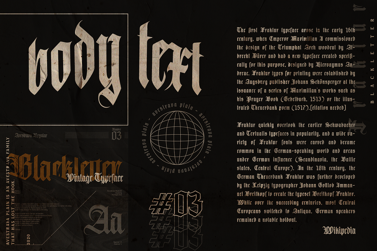 Avestrava Plain, a Blackletter Font by ilhamtaro (Photo 4 of 11)