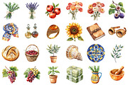 Watercolor La Dolce Vita Clipart, a Seasonal Illustration by designcity5 (Thumbnail 2 of 5)