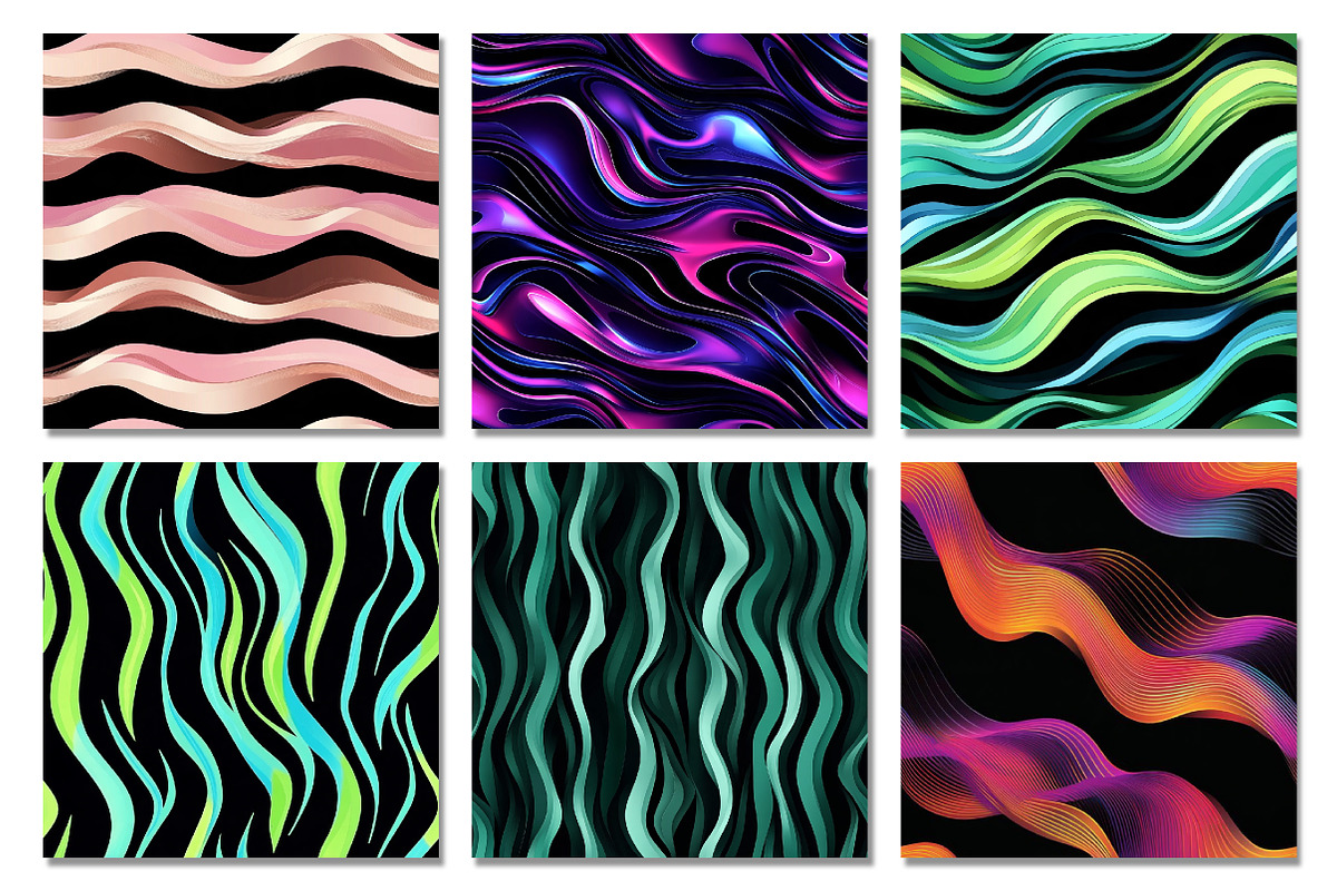 Abstract Wavy Lines Digital Paper, a Texture Graphic by Dream Creation (Photo 6 of 7)