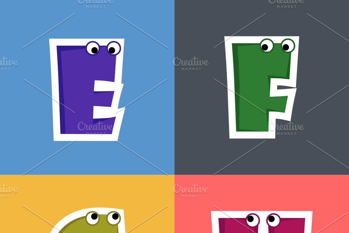 Alphabet Cartoon Letter Design Set, an Education Illustration by shahsoft