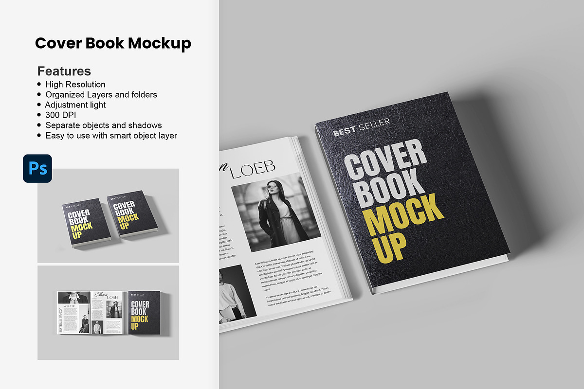 Book Mockup, a Books & Magazine Mockup by Getdesign (Photo 1 of 5)