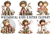 Whimsical Kids Easter Clipart, an Illustration by OK Design (Thumbnail 2 of 6)