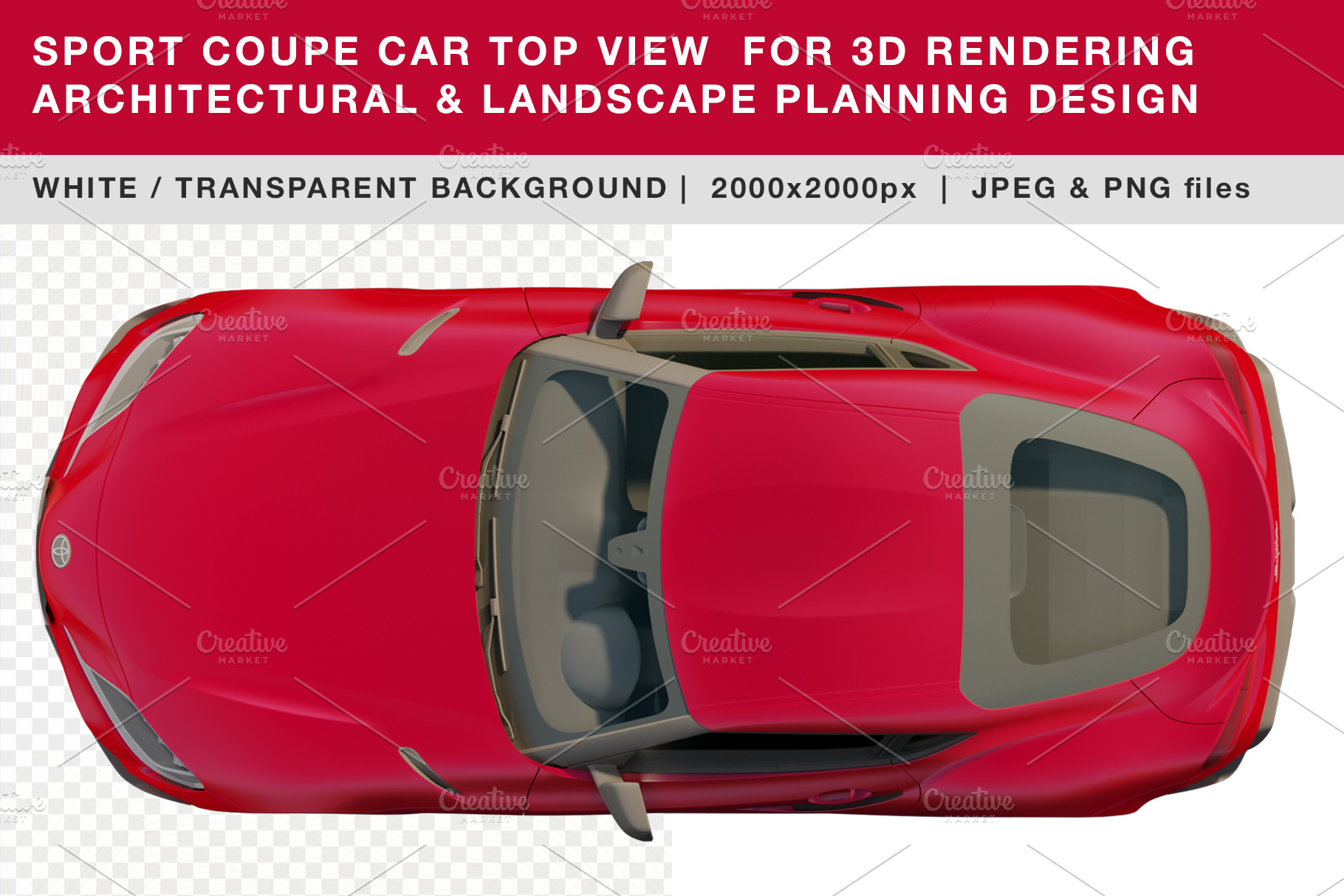 RED SPORT COUPE CAR TOP VIEW - PNG, a Transportation Photo by Nurlan's shop