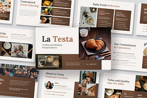 La Testa Coffee & Bakery Powerpoint, a Presentation Template by kerismaker