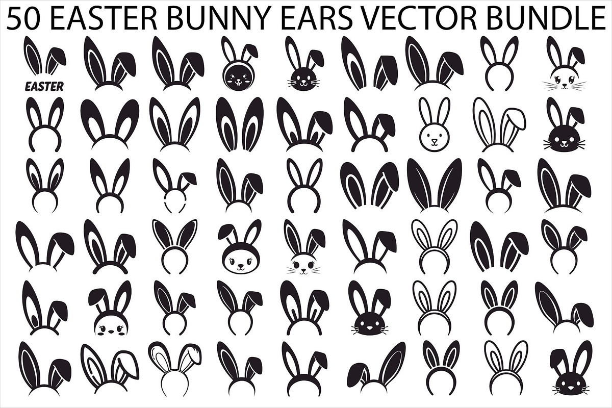 Easter Bunny Ears Vector Bundle, an Illustration by jahid234 (Photo 1 of 51)