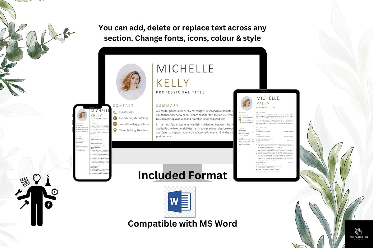 Resume/CV with Photo for MS Word, a Resume Template by The Career Lab (Photo 7 of 10)