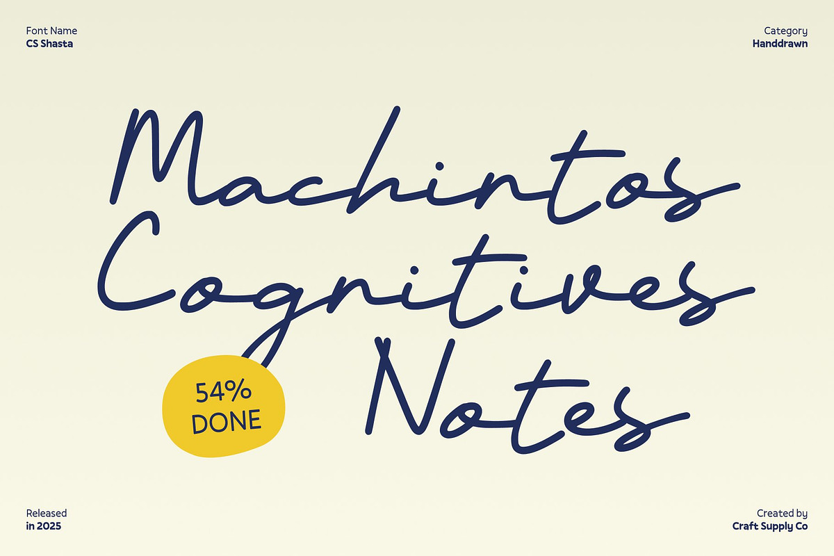 CS Shasta – Handwritten Script Font, a Script Font by Craft Supply Co. (Photo 6 of 8)