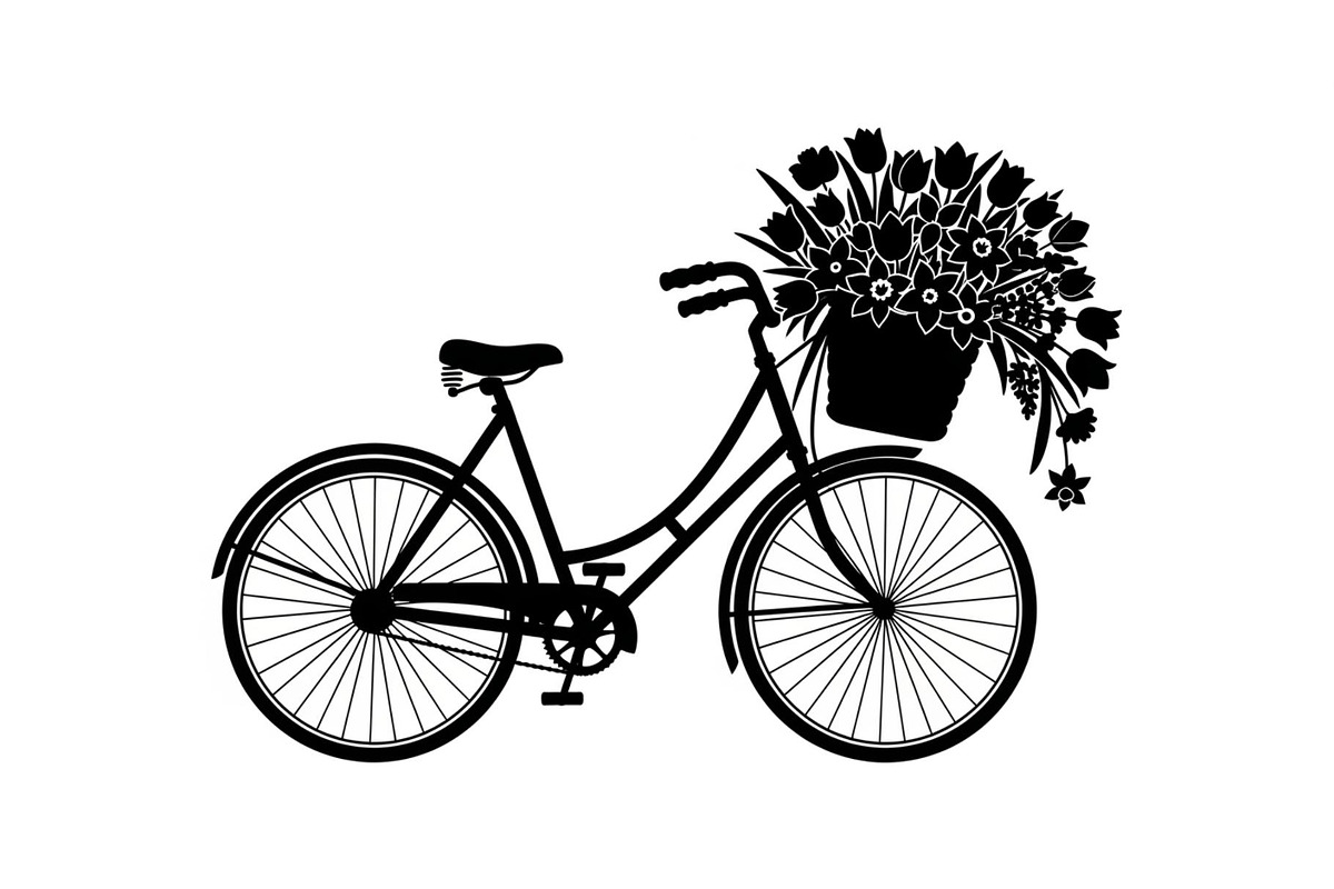 Flower Bicycle Silhouette Bundle, an Illustration by Gaye Art (Photo 19 of 31)