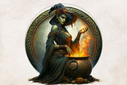 Dark Fantasy Halloween witches, a Seasonal Illustration by ThatsDesignArt (Thumbnail 10 of 17)