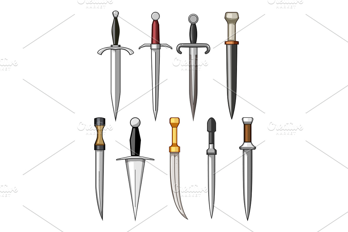 Daggers and short swords weapon, an Object Illustration by pikepicture