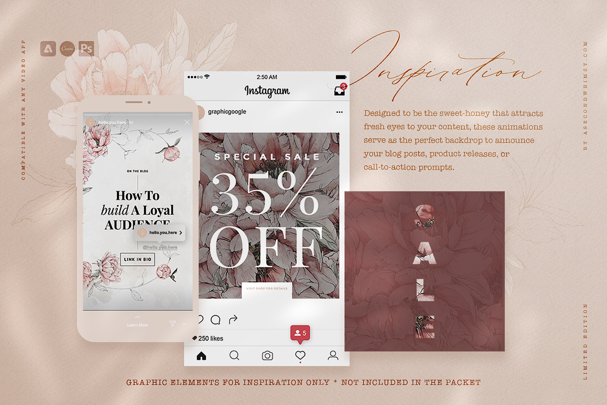 Floral Social Media Backgrounds, a Social Media Template by A Second of Whimsy (Photo 4 of 5)