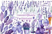 Lavender flowers watercolor, clipart, a Food Illustration by Hanna Hryharenka (Thumbnail 1 of 17)