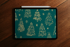 Sketched Christmas Trees