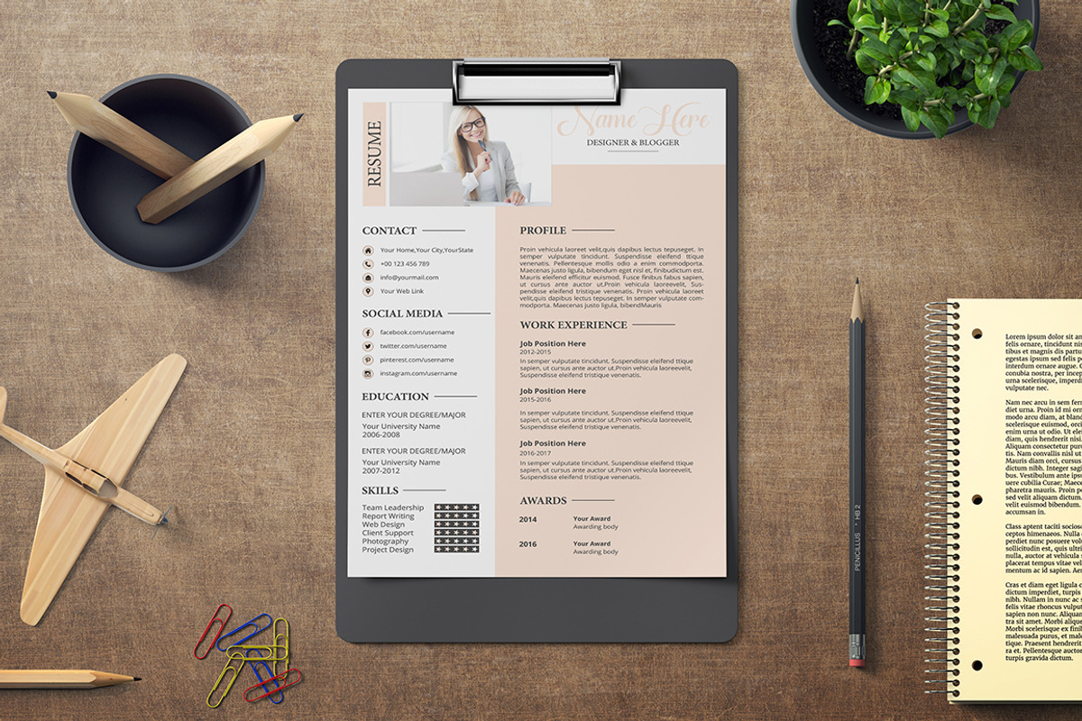 Professional Resume | CV | V-01, a Resume Template by Rimana_Templatehive (Photo 2 of 4)