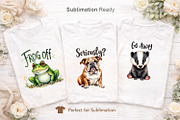 Grumpy Animal Watercolor Pun Clipart, an Illustration by Artnoy (Thumbnail 5 of 8)