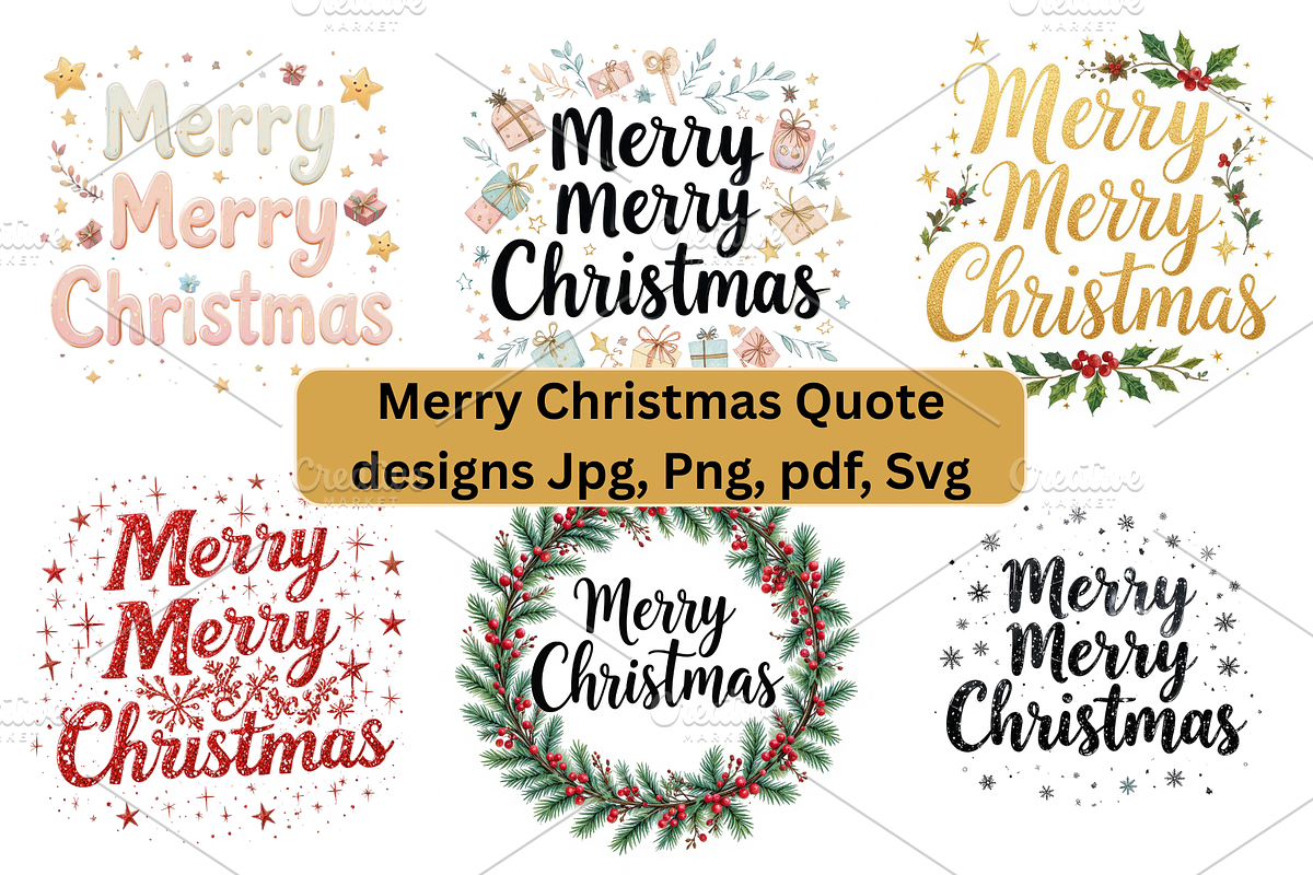 Merry Christmas Quote designs, a Seasonal Illustration by Creative design (Photo 1 of 7)