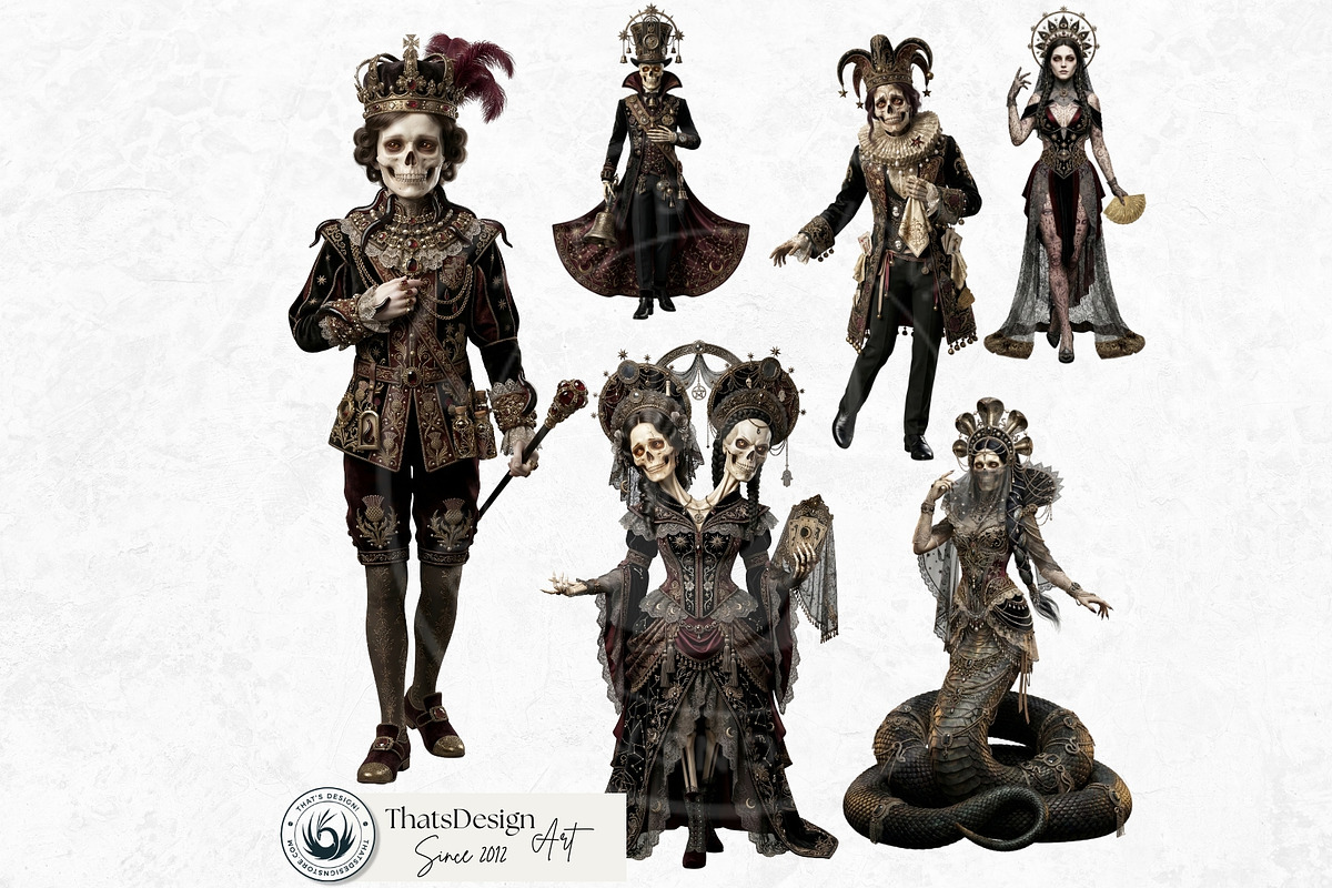 The Bone Circus Characters Cliparts, a Decorative Illustration by ThatsDesignArt (Photo 9 of 11)