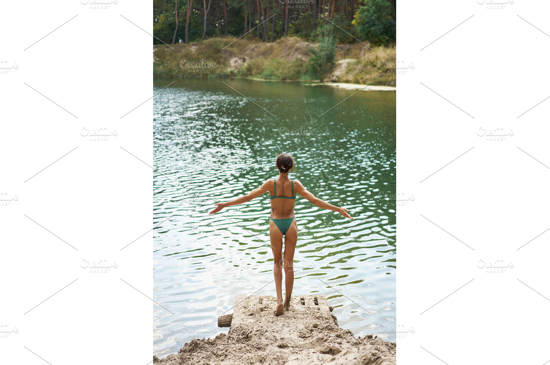 Slender Woman Admiring the View of, a Nature Photo by vitaliymateha photography