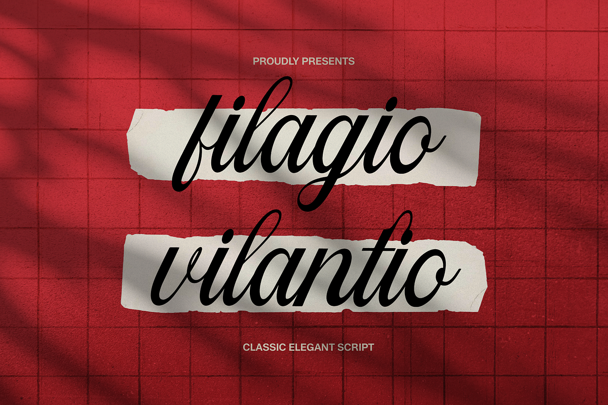 Filagio Vilantio Classic Script, a Script Font by gracetype_studio (Photo 1 of 11)